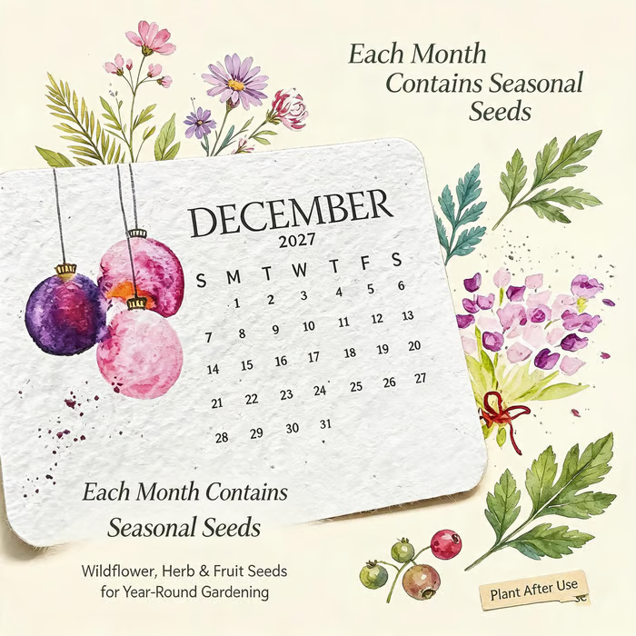 🌱2027 Timeless Seed Calendar｜Eco-Friendly Plantable Calendar 🌱 Plan • Plant • Grow • Enjoy