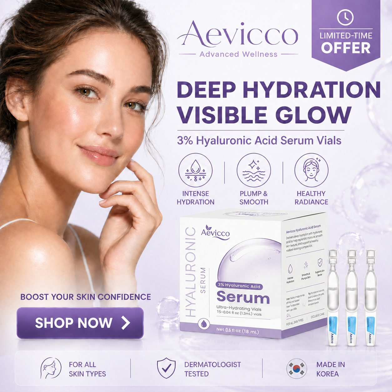 Aevicco® - 3% Hyaluronic Acid Ultra Hydrating Serum