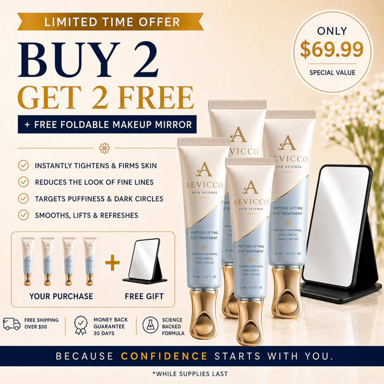 BUY 2 GET 2 + FREE MIRROR GIVEAWAY
